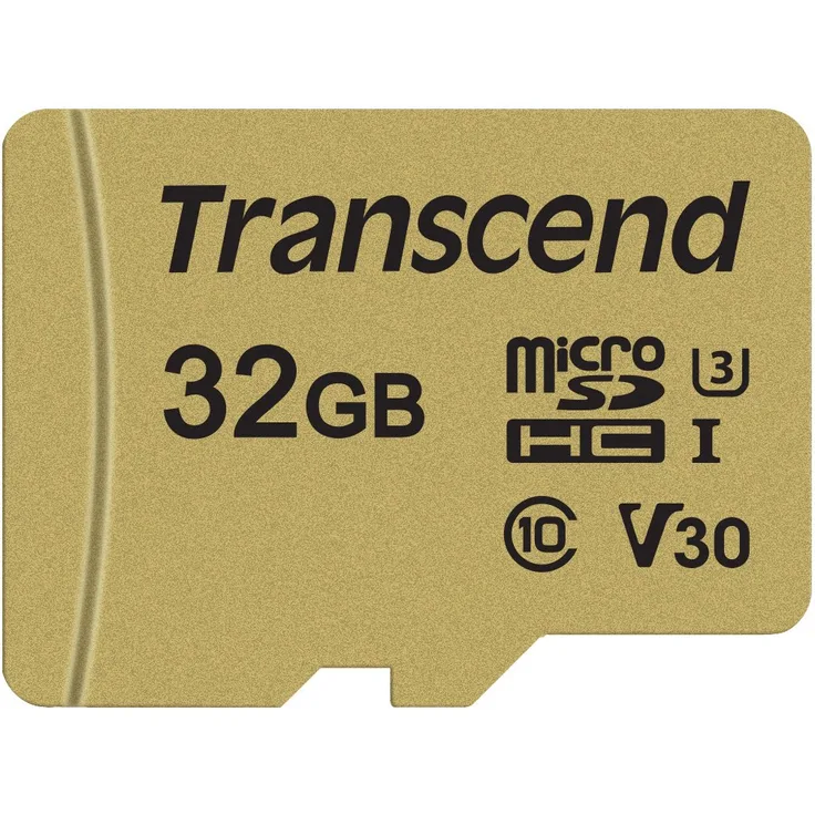 Transcend Ultra-Highspeed 32GB  micro SDXC-SDHC Speicherkarte (für Action-Cams - Dashcams und Drohnen) - 4K, U3, V30, UHS-I TS32GUSD500S