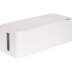 Hama Kabelbox Maxi“ mit Deckel & Gummifüßen (Organizer zur Vermeidung von Kabelsalat, Aufbewahrungsbox zum Verstecken von Steckdosenleisten, Adaptern & Kabeln, Schutz von Kindern & Tieren) weiß