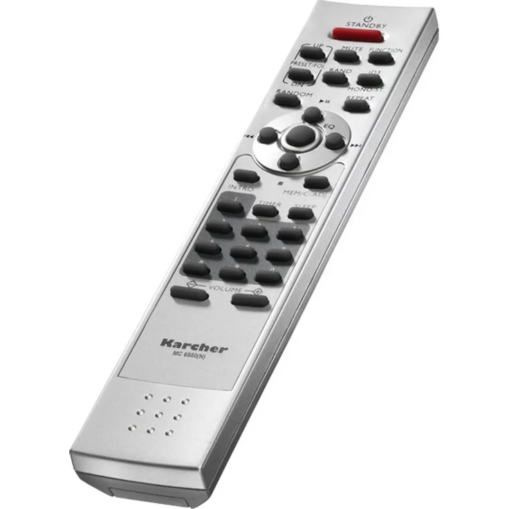 Karcher MC 6550N Kompaktanlage (mit CD Player und Kassettendeck, vertikale Stereoanlage, UKW Radio, Wecker) silber – Bild 3