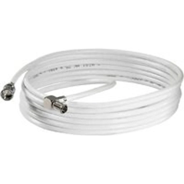 WISI Daten-Anschlusskabel DS 26 0901 mit F-Quick-WICLIC-Winkelstecker ? Flexibles Datenkabel, Klasse A, >85dB ? Für DVB-T, DVB-T2, DVB-C, DVB-S & DVB-S2 ? 5mm, 9m, weiß – Bild 1