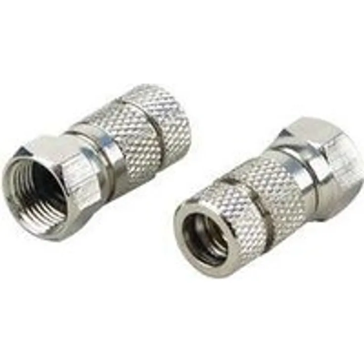 SCHWAIGER -FSW7002 531- HQ F-Aufdrehstecker 2-er Set mit Dichtung- 7 mm Durchmesser-für Koaxialkabel-Verbindung von Stecker und Kabel- 2 Stück-Silber