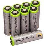 AmazonBasics AA-Batterien mit hoher Kapazität, wiederaufladbar, vorgeladen, 8 Stück (Aussehen kann variieren)