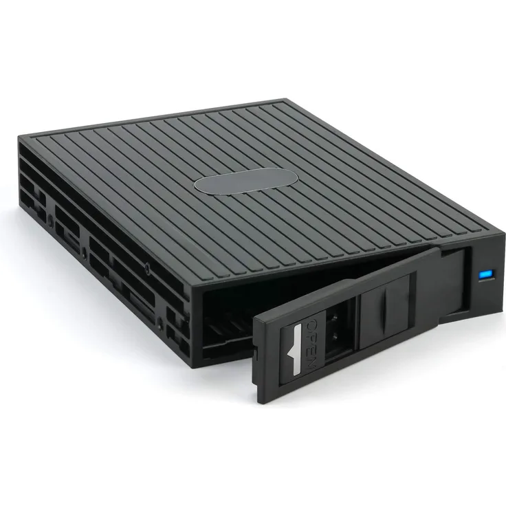FANTEC MR-25 SAS I,II + SATA I,II,III Wechselrahmen für eine 2,5'' HDD oder SSD in einem 3,5'' Einschub. schwarzes Kunststoffgehäuse