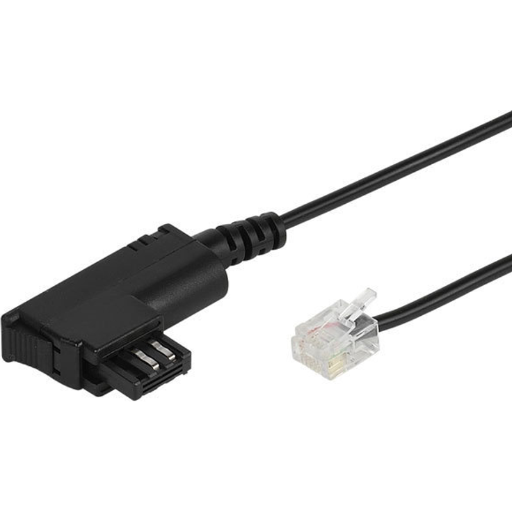 Vivanco DSL Splitter Anschlusskabel 6 m (TAE-F Stecker - RJ 12 Stecker) mit versetzter Rastnase schwarz
