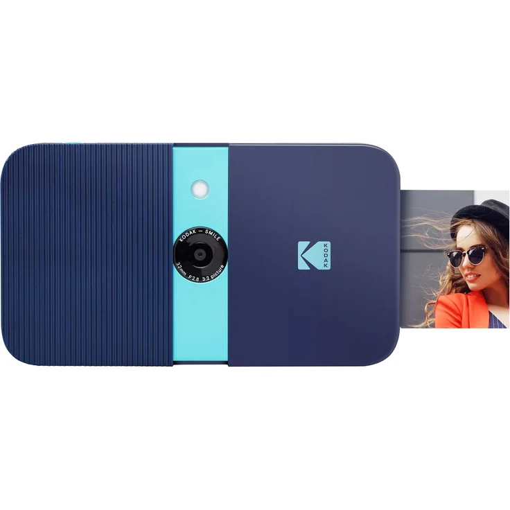KODAK Smile Digital Sofortbildkamera mit 2x3 ZINK Drucker - HD-Qualität - 10MP, LCD Display, Automatischer Blitz, integrierte Bearbeitungsfunktion, Micro SD Kartenleser & Autofokus - Blau – Bild 1