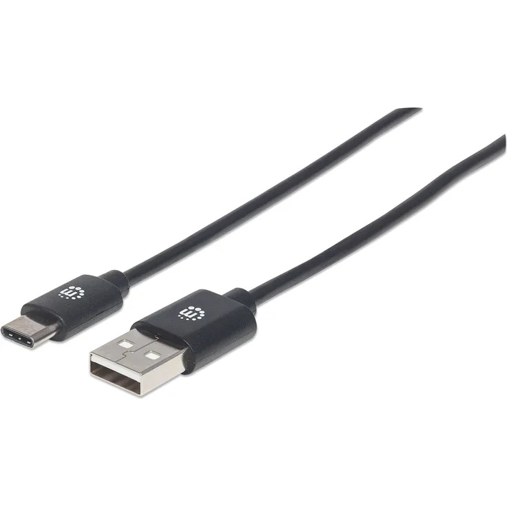 Manhattan 354912 USB 2.0 Typ C-Kabel Typ C-Stecker auf Typ A-Stecker 480 Mbit-s, 0,5m schwarz