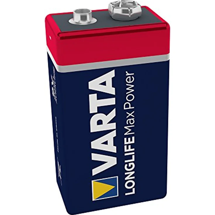 VARTA Longlife Max Power 9V Block 6LR61 Batterie, Alkaline E-Block Batterien ideal für Feuermelder Rauchmelder Stimmgerät (1er Pack) – Bild 1