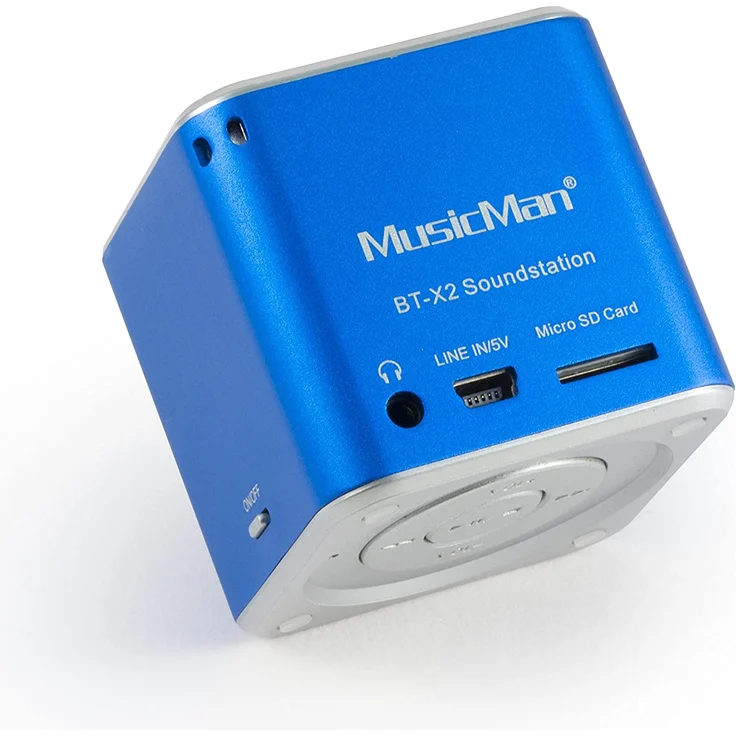 Technaxx MusicMan mini Wireless Soundstation BT-X2 Bluetooth-Lautsprecher mit Kartenleser, blau – Bild 1