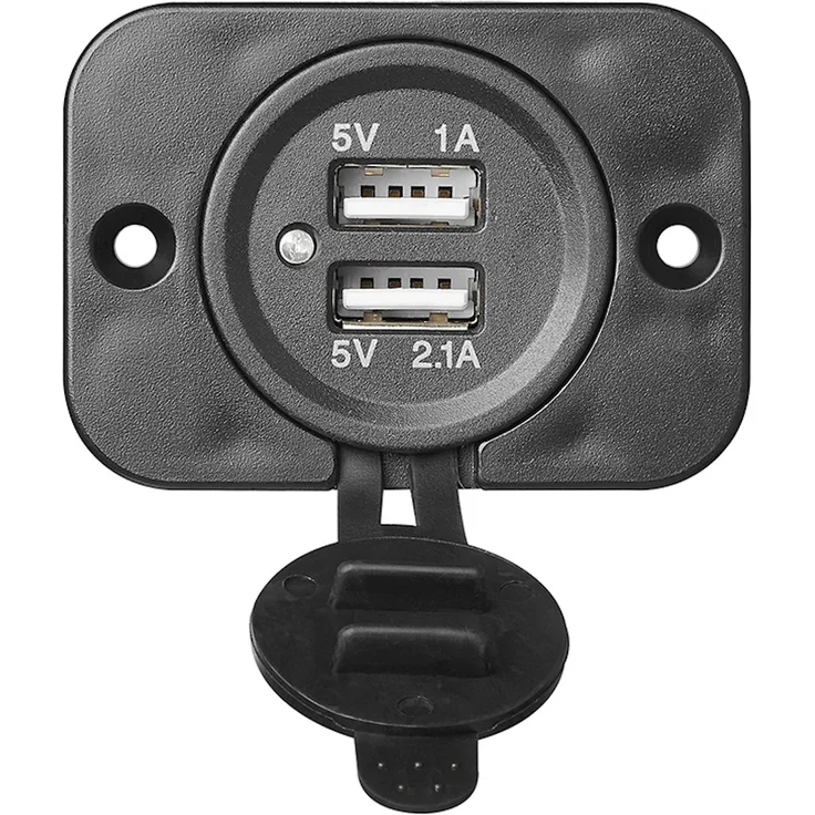 USB Doppel 2100mA 12V-24V Einbausteckdose Einbaubuchse Stecker Ladegerät LKW BWI