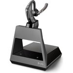 Plantronics Bluetooth-Mono-Headset Voyager 5200 Office, WindSmart-Technologie, Adaptive Mikrofone, IPX4, Taste für Sprachsteuerung, NFC, Ladestation mit USB-A, Schwarz