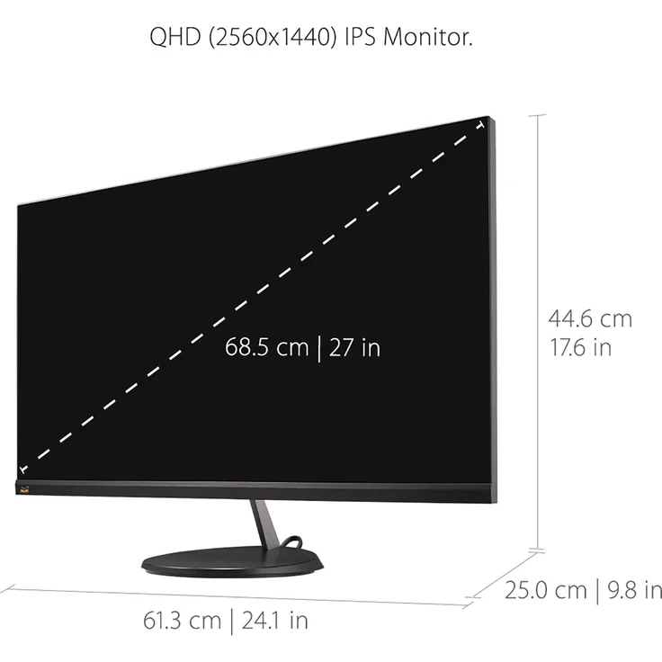 Viewsonic VX2785-2K-MHDU (27 Zoll) Design Monitor (WQHD, IPS-Panel, FreeSync, HDMI, USB-C 3.2 inkl. Ladefunktion, Lautsprecher) Schwarz – Bild 2