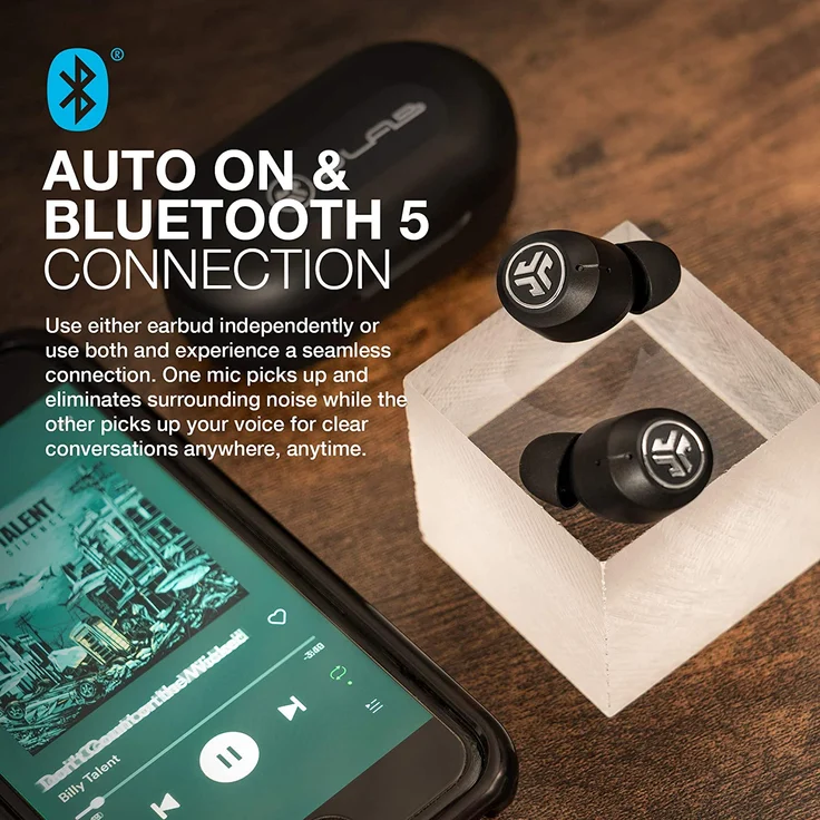 JLAB Air ANC In-Ear Kopfhörer mit Bluetooth, Noise Cancelling, Mikrofon, spritzwassergeschützt, schwarz – Bild 8