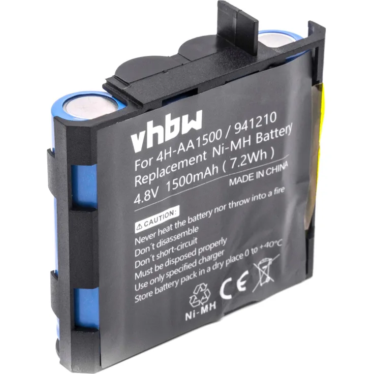 vhbw Akku passend für Compex Muskelstimulator Geräte - Ersetzt Compex 4H-AA1500, 4H-AA2000, 941210, 941213 - (NiMH, 1500mAh, 4.8V) - Accu, Ersatzakku