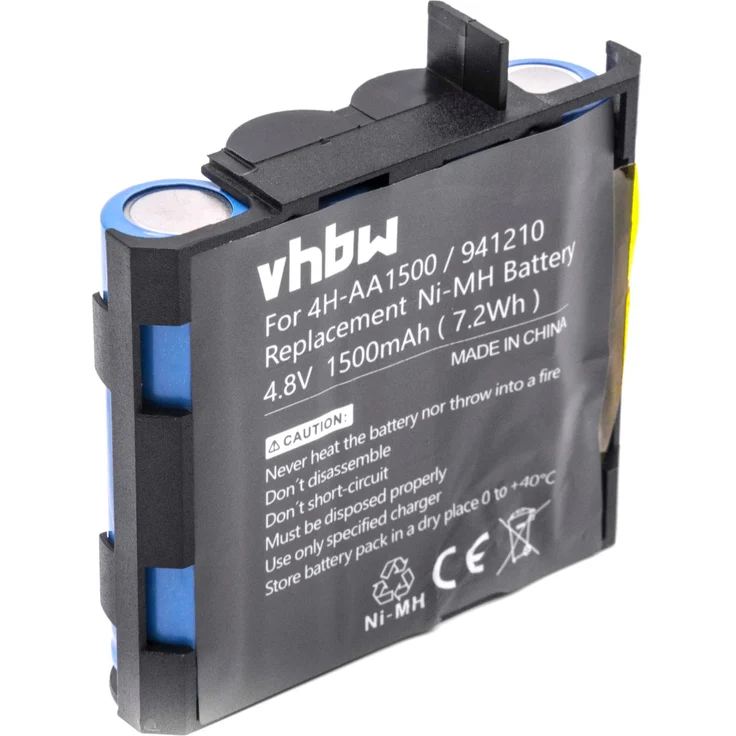 vhbw Akku passend für Compex Muskelstimulator Geräte - Ersetzt Compex 4H-AA1500, 4H-AA2000, 941210, 941213 - (NiMH, 1500mAh, 4.8V) - Accu, Ersatzakku