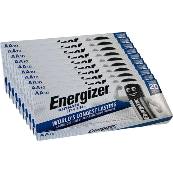 100x Energizer Ultimate Batterie Lithium LR06 1.5V AA Mignon L91