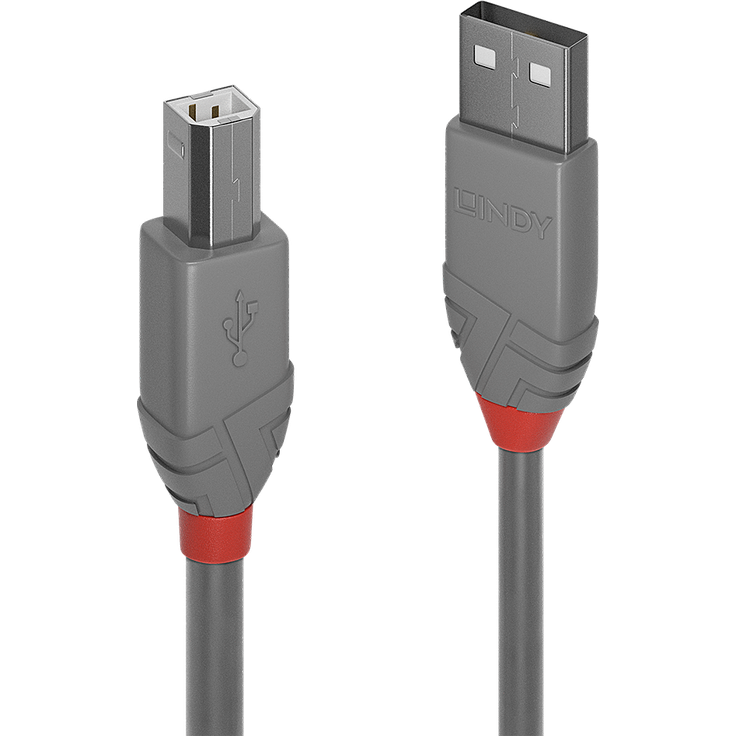 2m USB 2.0 Typ A an B Kabel Anthra Line (36683)