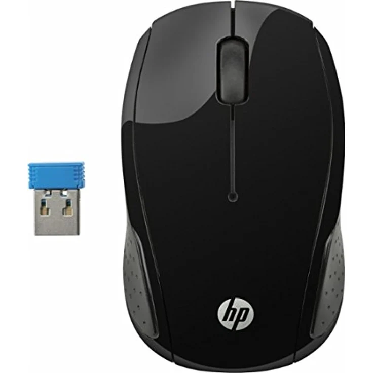 HP 200 (X6W31AA) kabellose Maus (1.000 dpi, 3 Tasten, Scrollrad, USB dongle) schwarz – Bild 1