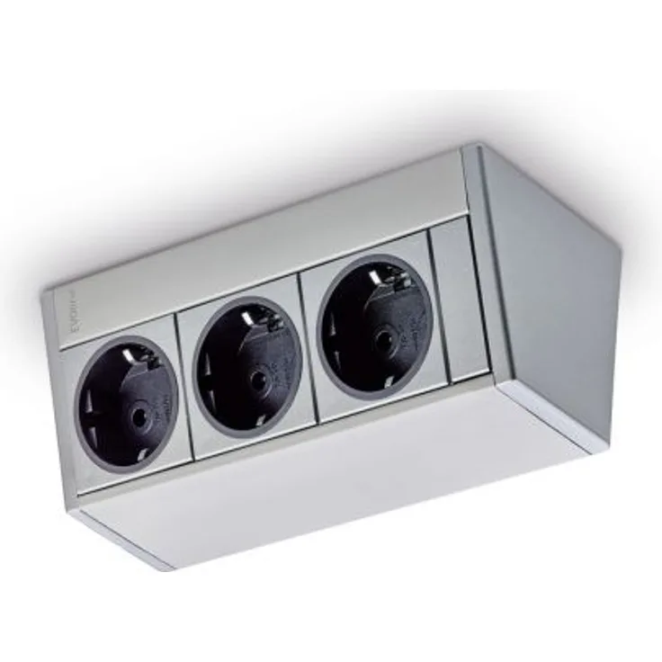Evoline R Dock, Aufbausteckdosenelement, silberfarbig
