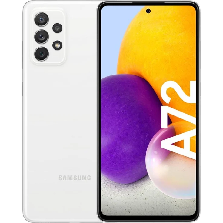 Samsung Galaxy A72 Smartphone 17,02cm (6,7 Zoll) AMOLED-Display, 128GB interner Speicher, 6GB RAM, Dual-SIM, Android, Awesome White – Bild 1