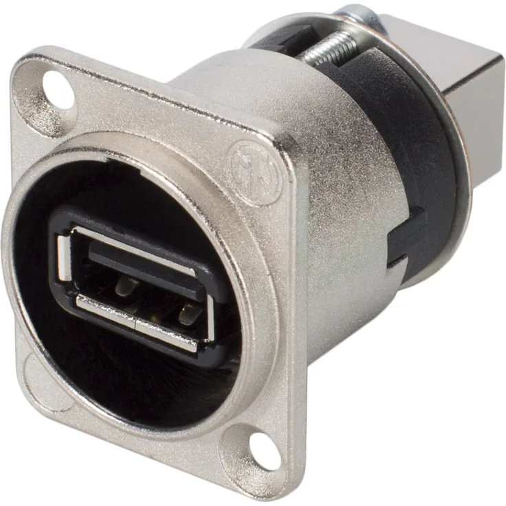 Neutrik NAUSB-W Reversibler USB-Adapter (Typ A und B), Nickel D-Gehäuse