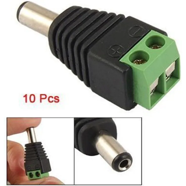 BW 10 PC 5.5mm x 2.1mm DC-Energien-Kabel-männlicher Verbindungsstück-Stecker für CCTV-Kamera