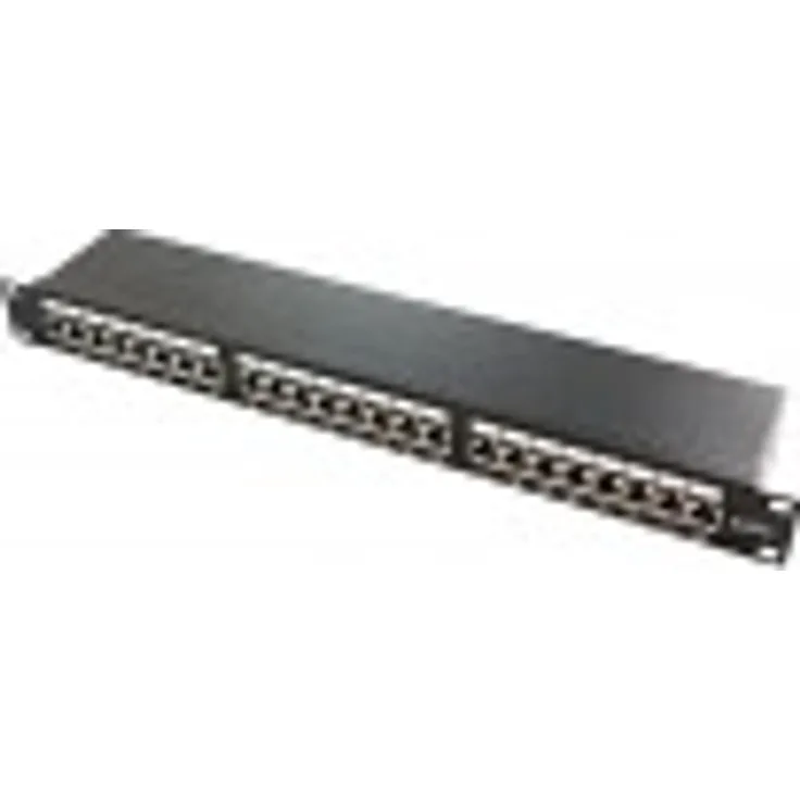24 Port CAT6a Patchpanel Patchfeld RJ45 Verteilerfeld schwarz CAT 6a geschirm