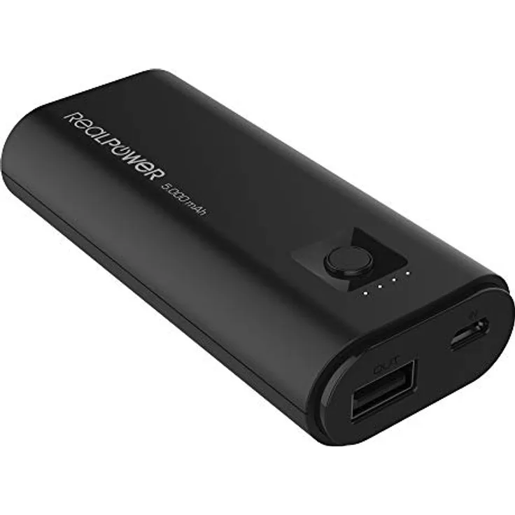 REALPOWER PB-5000mini Powerbank mit 5.000 mAh Kapazitaet (270314)