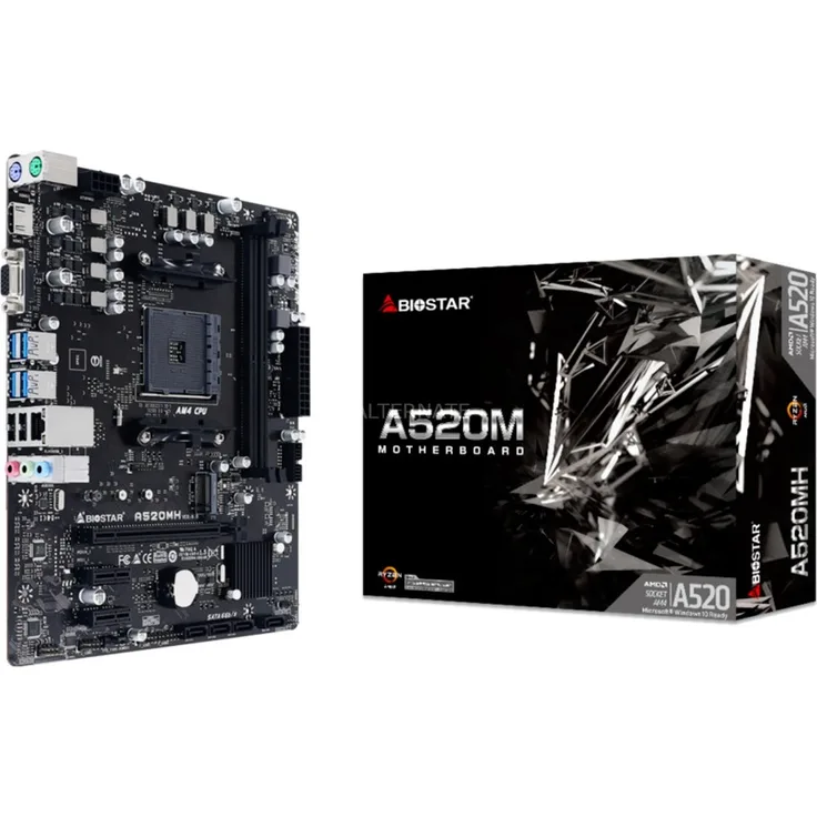 Biostar A520MH - micro ATX, AMD A520, Sockel AM4, Dual-channel DDR4-SDRAM (A520MH)