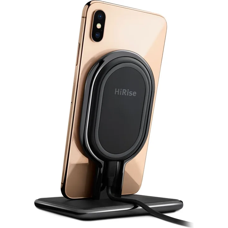 Twelve South HiRise Wireless |Qi 10W 2-in-1 Schnellladegerät für Desktop und Wireless Charger Ladepad für unterwegs-kompatibel mit iPhone und Smartphones
