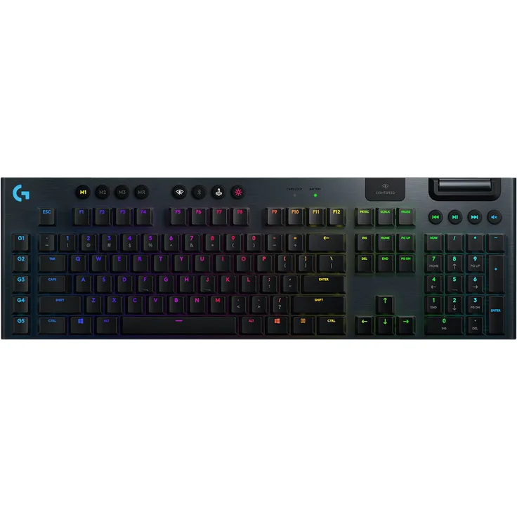 Logitech Gaming G915 - Tastatur - backlit - USB, Bluetooth, LIGHTSPEED - QWERTY - USA International - GL Tactile - Schwarz (920-008910)