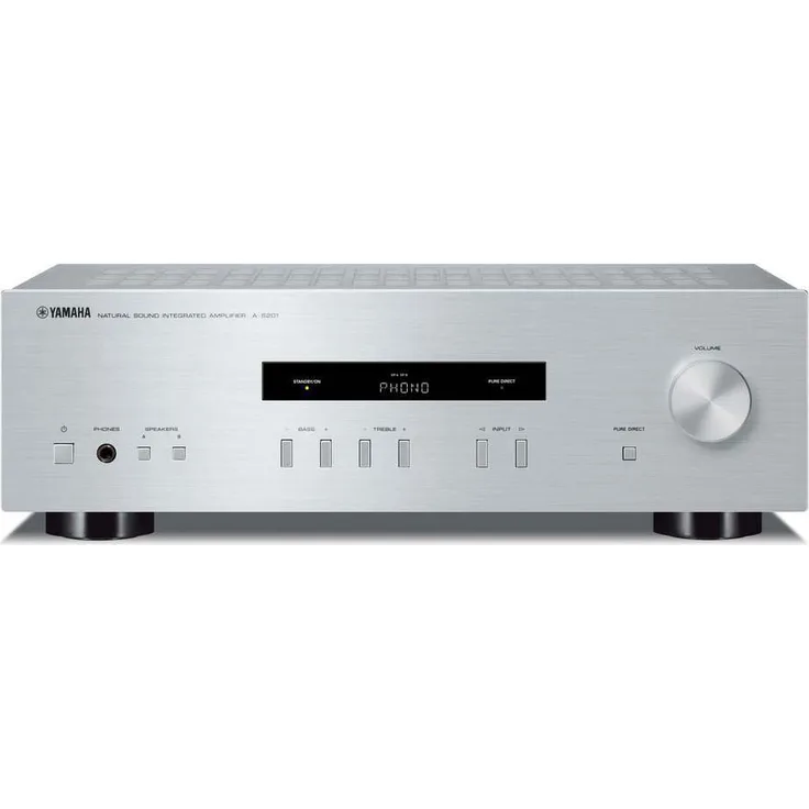 Yamaha A-S201 HiFi Stereo Verstrker mit Phono Eingang und 100 Watt je Kanal silber