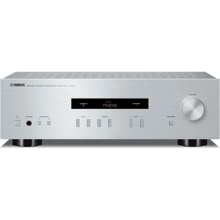 Yamaha A-S201 HiFi Stereo Verstrker mit Phono Eingang und 100 Watt je Kanal silber – Bild 1