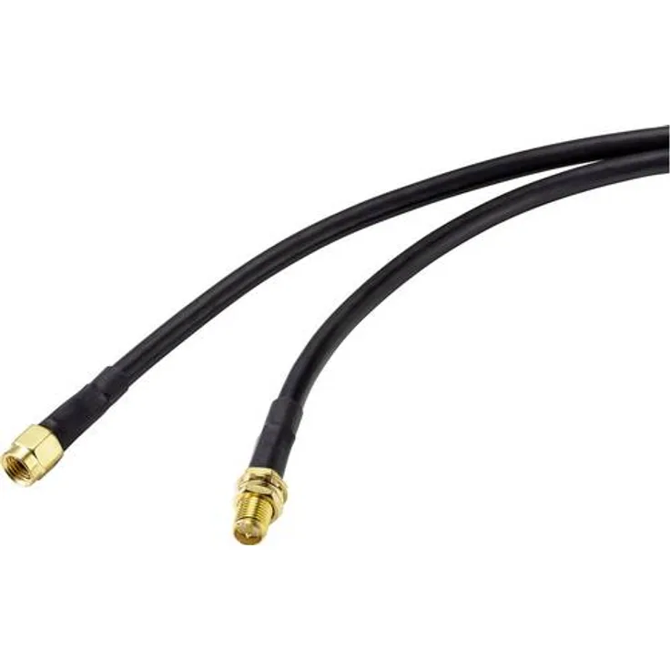 SpeaKa Professional Antennen Verlängerungskabel (1x RP-SMA-Stecker - 1x RP-SMA-Buchse) 5.00m Schwarz