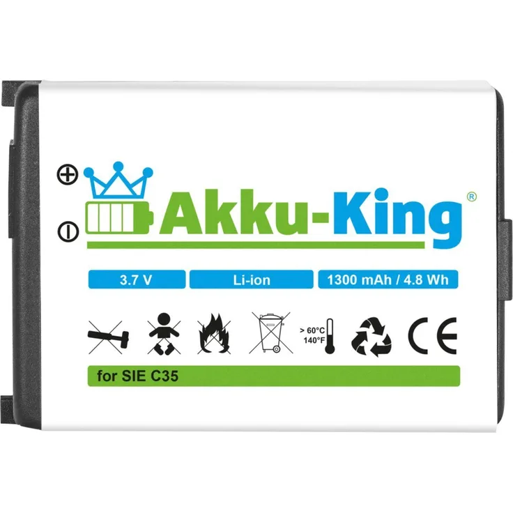 Akku für Siemens C35, M35, M35i, S35, C35i, S35i, 3568, S46 - ersetzt V30145-K1310-X127 - Li-Ion 1300mAh
