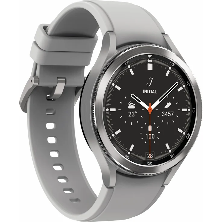 Samsung Galaxy Watch4 Classic LTE Smartwatch Unisex, 46mm, Edelstahlgehäuse, Silver – Bild 1