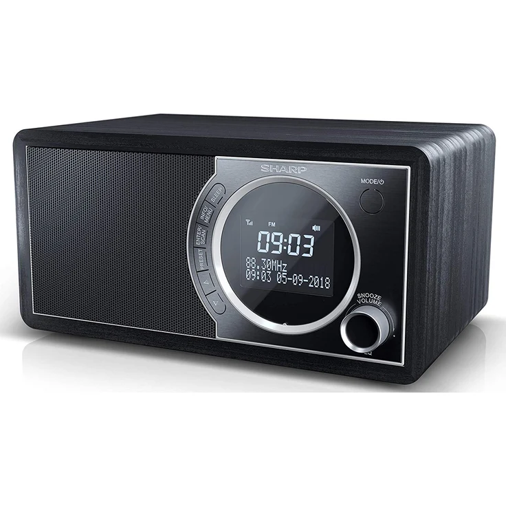 SHARP DR-450 (BK) DAB, DAB+ Digitalradio, Bluetooth, FM Radio, Alarm--Schlaf und Snooze-Funktion, Holzoptik, Schwarz – Bild 2