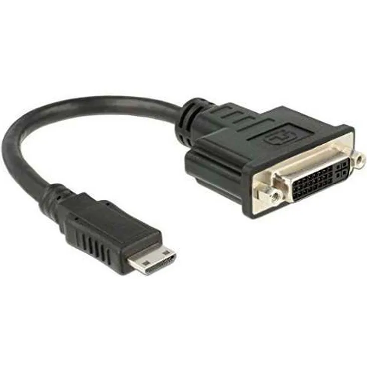 DeLOCK - Adapter HDMI - 1 x Mini-C 19 Pin (M) - 1 x DVi-D 24+5 (W) - 20cm - schwarz (65564)