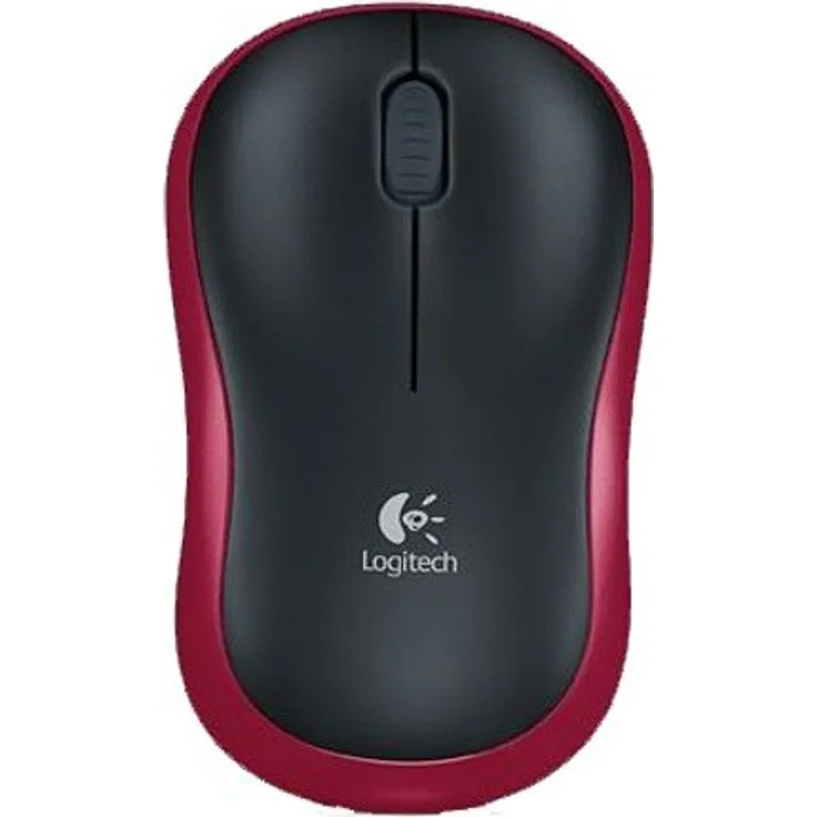 Logitech M185 Kabellose Maus, 2.4 GHz Verbindung via Nano-USB-Empfänger, 1000 DPI Optischer Sensor, 12-Monate Akkulaufzeit, Für Links- und Rechtshänder, PC-Mac - rot