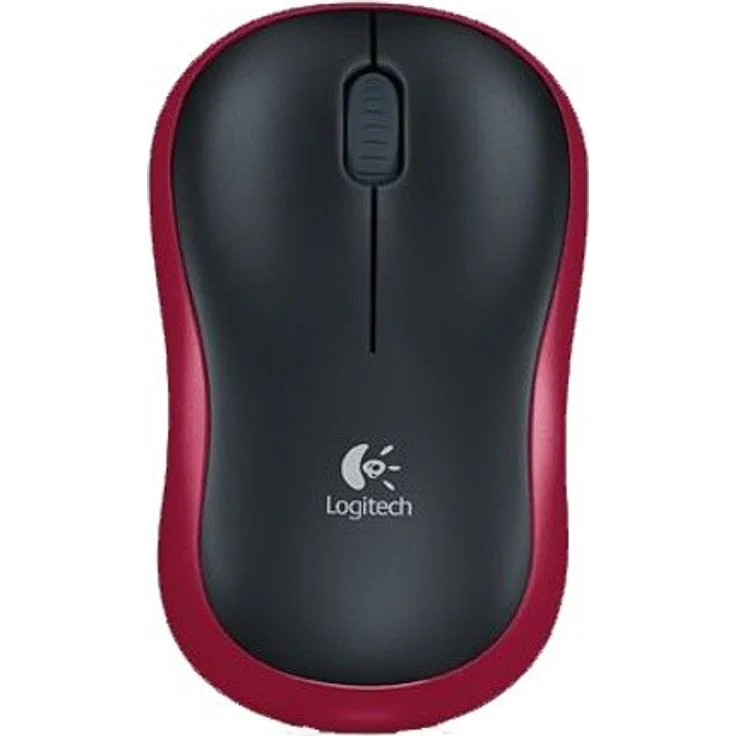Logitech M185 Kabellose Maus, 2.4 GHz Verbindung via Nano-USB-Empfänger, 1000 DPI Optischer Sensor, 12-Monate Akkulaufzeit, Für Links- und Rechtshänder, PC-Mac - rot – Bild 1