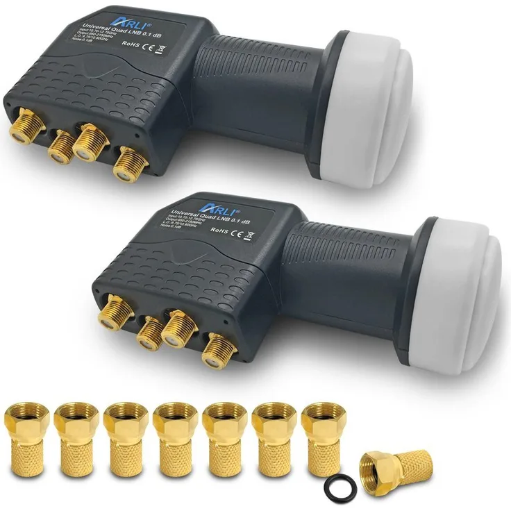 ARLI Universal-Quad-LNB (für 4 Teilnehmer), 2er Set - Pack - 10744