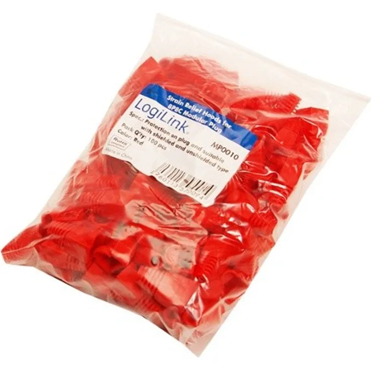 2direct LogiLink Knickschutz Hülle für Modularstecker (RJ45), Rot, 100 Stück