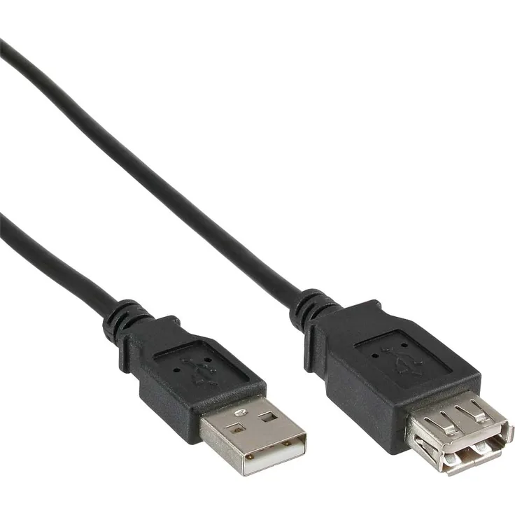 InLine 34610B USB 2.0 Verlängerung, Stecker - Buchse, Typ-A, schwarz, 1m