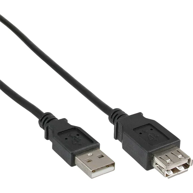 InLine 34610B USB 2.0 Verlängerung, Stecker - Buchse, Typ-A, schwarz, 1m