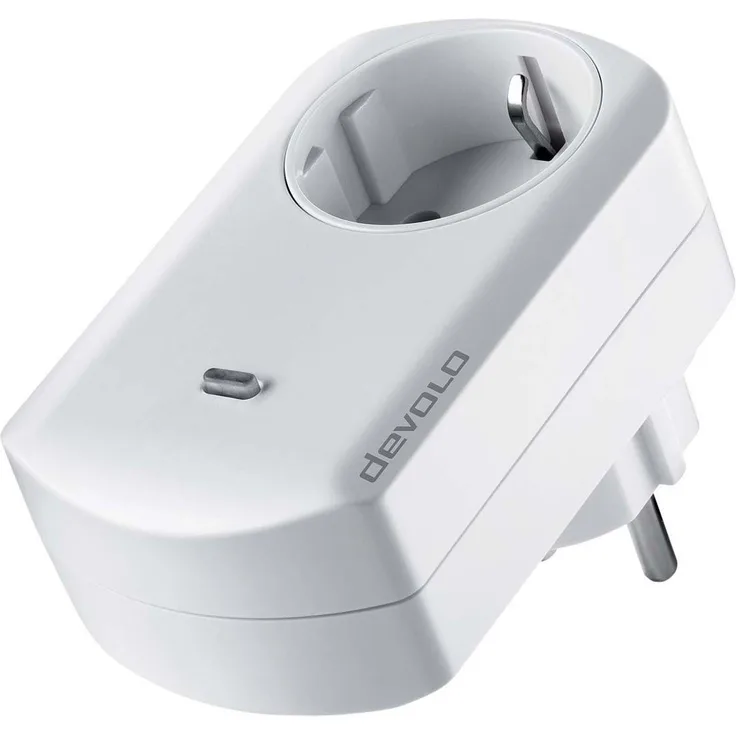 devolo Home Control Schaltsteckdose-Messsteckdose (schaltbare Steckdose mit Smart Meter Funktion, Z-Wave Hausautomation, Haussteuerung per iOS-Android App, Smart Home Aktor) weiß