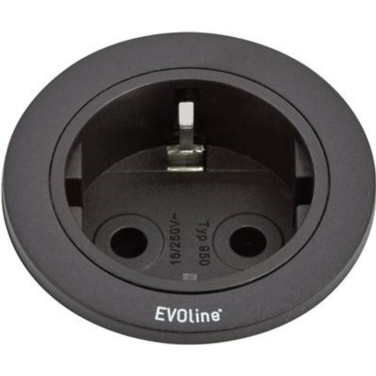 EVOline 159280000900 Einbau-Steckdosenleiste 1fach schwarz (159280000900)