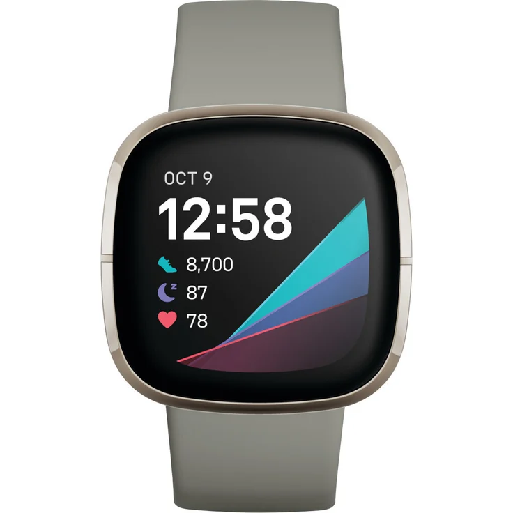 Fitbit Sense Smartwatch GPS, Unisex, S/L, Aluminiumgehäuse, Silber – Bild 2