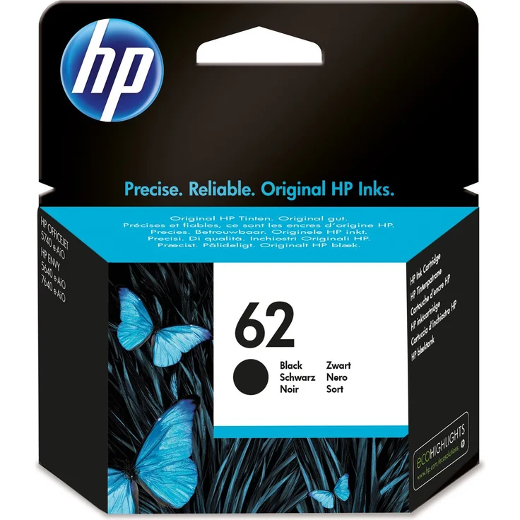 HP 62 Original Druckerpatrone (für HP OfficeJet 200, 5740, HP ENVY 5540, 5640, 7640) schwarz – Bild 1