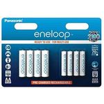 Panasonic eneloop, Ready-to-Use Ni-MH Akku, 8er Kombi-Pack, 4x eneloop AA Mignon + 4x eneloop AAA Micro, 2100 Ladezyklen, starke Leistung, geringe Selbstentladung, wiederaufladbare Akku Batterie