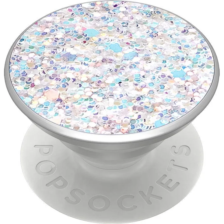 PopSockets PopGrip - Ausziehbarer Sockel und Griff für Smartphones und Tablets mit einem Austauschbarem Top - Sparkle Snow White