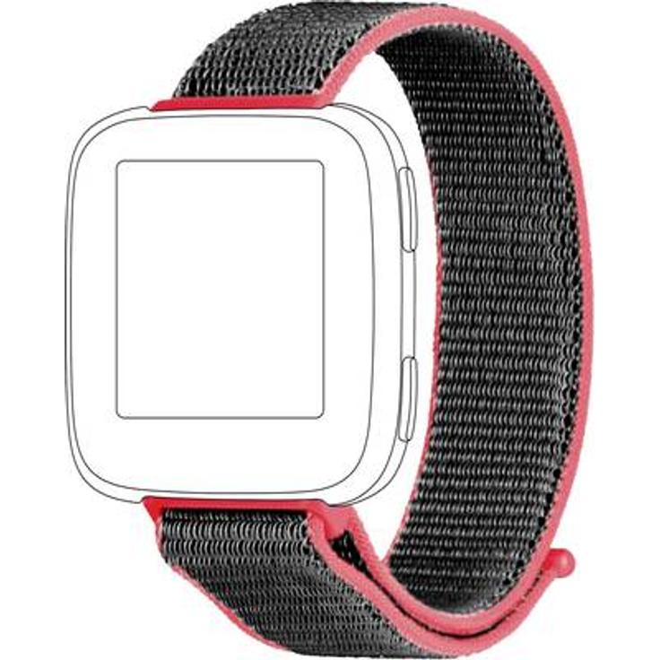 topp - Nylon-Loop Armband passend für Fitbit Versa, Magenta